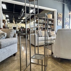 4 tiered iron pedestal available at Interiors Designer in Tulsa, Oklahoma