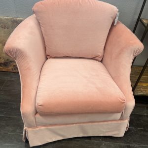 Custom Upholstered Blush Velvet Chair