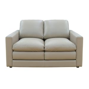 Spike Taupe Leather Loveseat