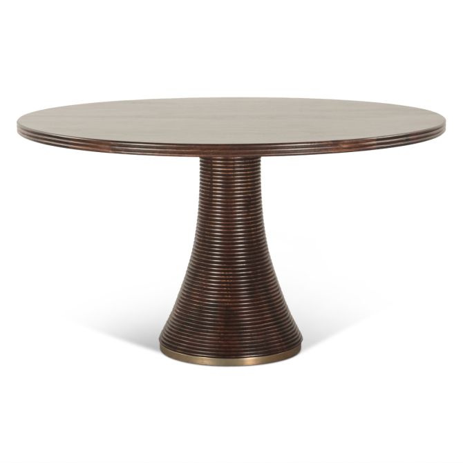 Bijou 54" Round Dining Table in Dark Sienna with 4 Dining Chairs - Image 2