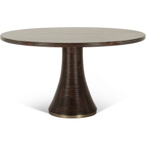 Bijou 54" Round Dining Table in Dark Sienna with 4 Dining Chairs