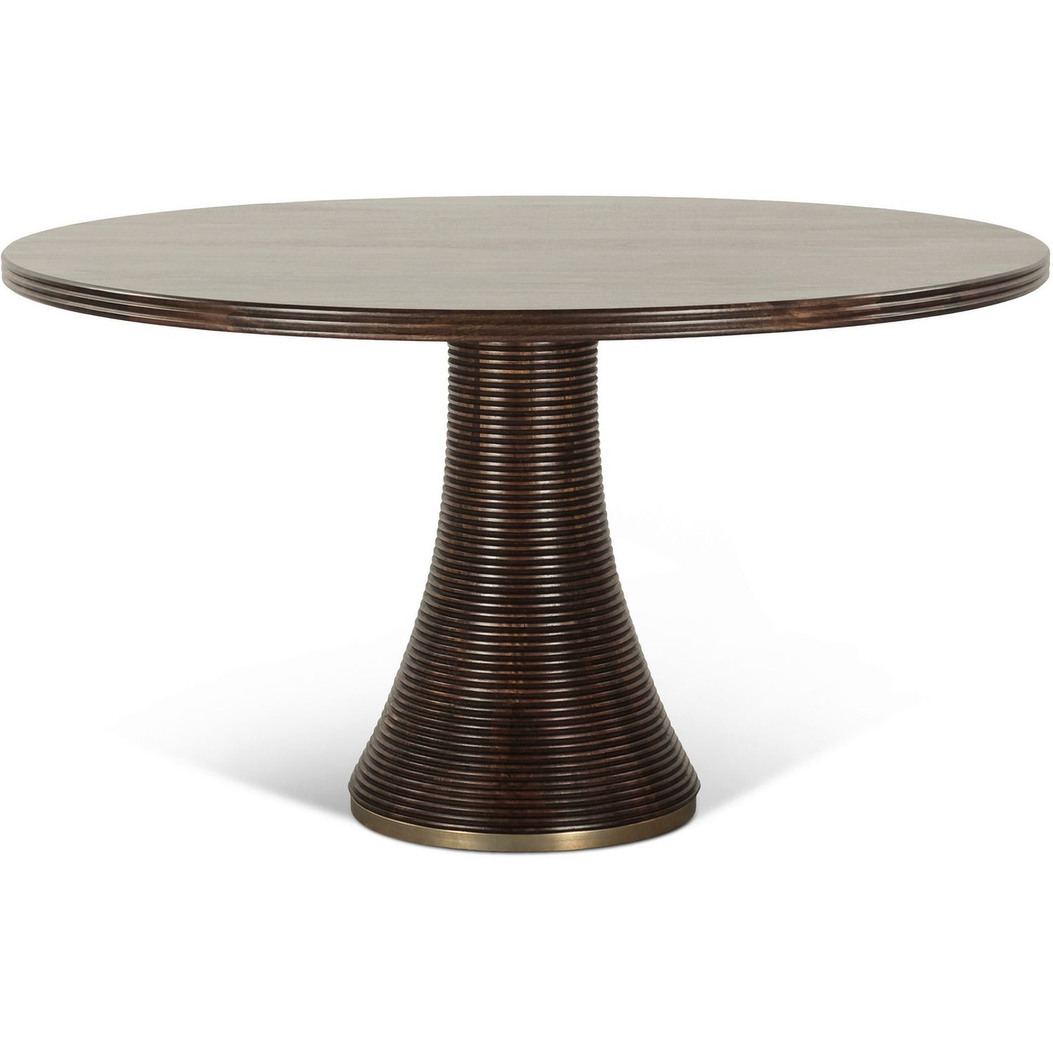 Bijou 54" Round Dining Table in Dark Sienna with 4 Dining Chairs