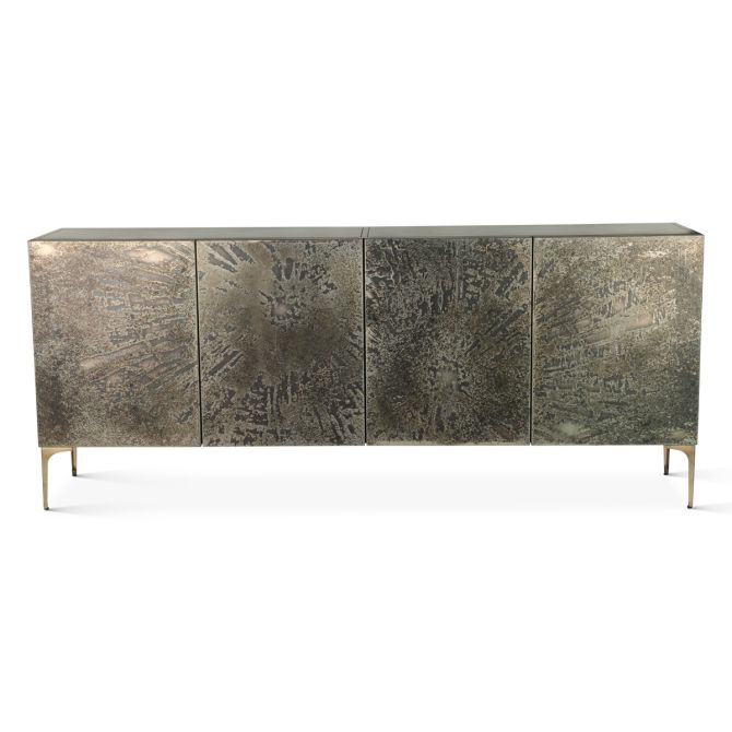 Mojave 83" Four Door Buffet in Desert Patina with Brass Base - Image 2