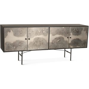 Mojave 83" Four Door Buffet in Desert Patina with Brass Base