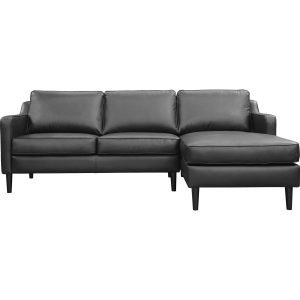 Winona Charcoal Leather Sectional