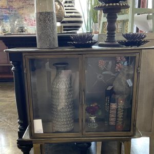 Brass/Glass 2 Door Cabinet