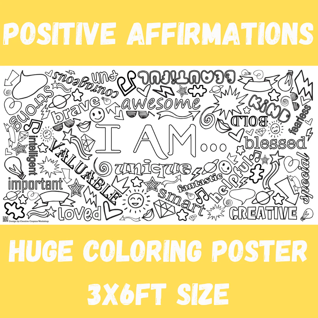 Positive Affirmations Coloring Tablecloth - Image 4