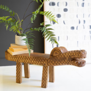 Teak Crocodile Bench