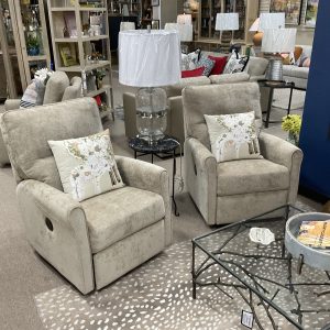 Pinecrest “Sand” Fabric Power Rocker Recliner