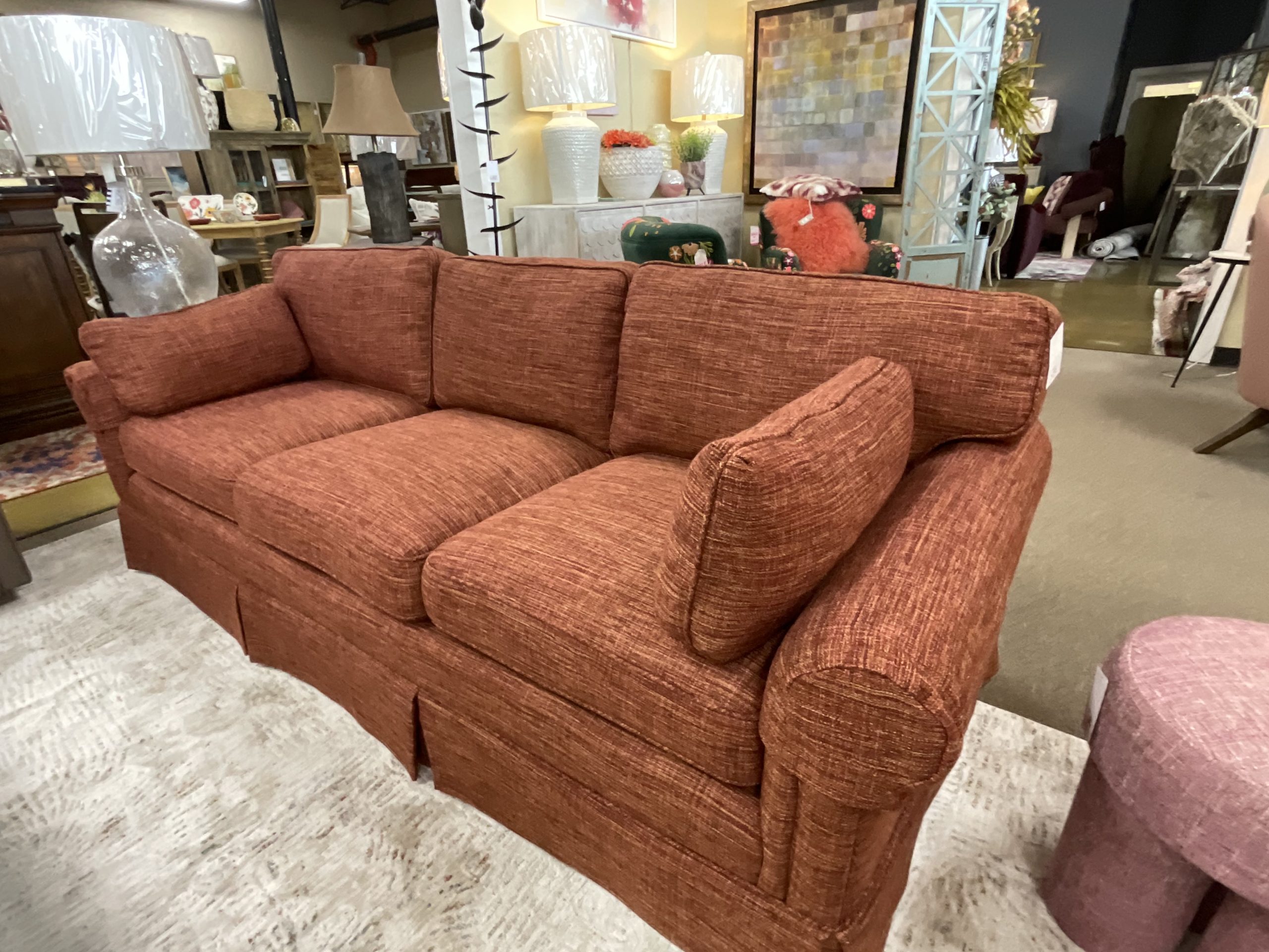 Red Tweed Sofa - Image 5