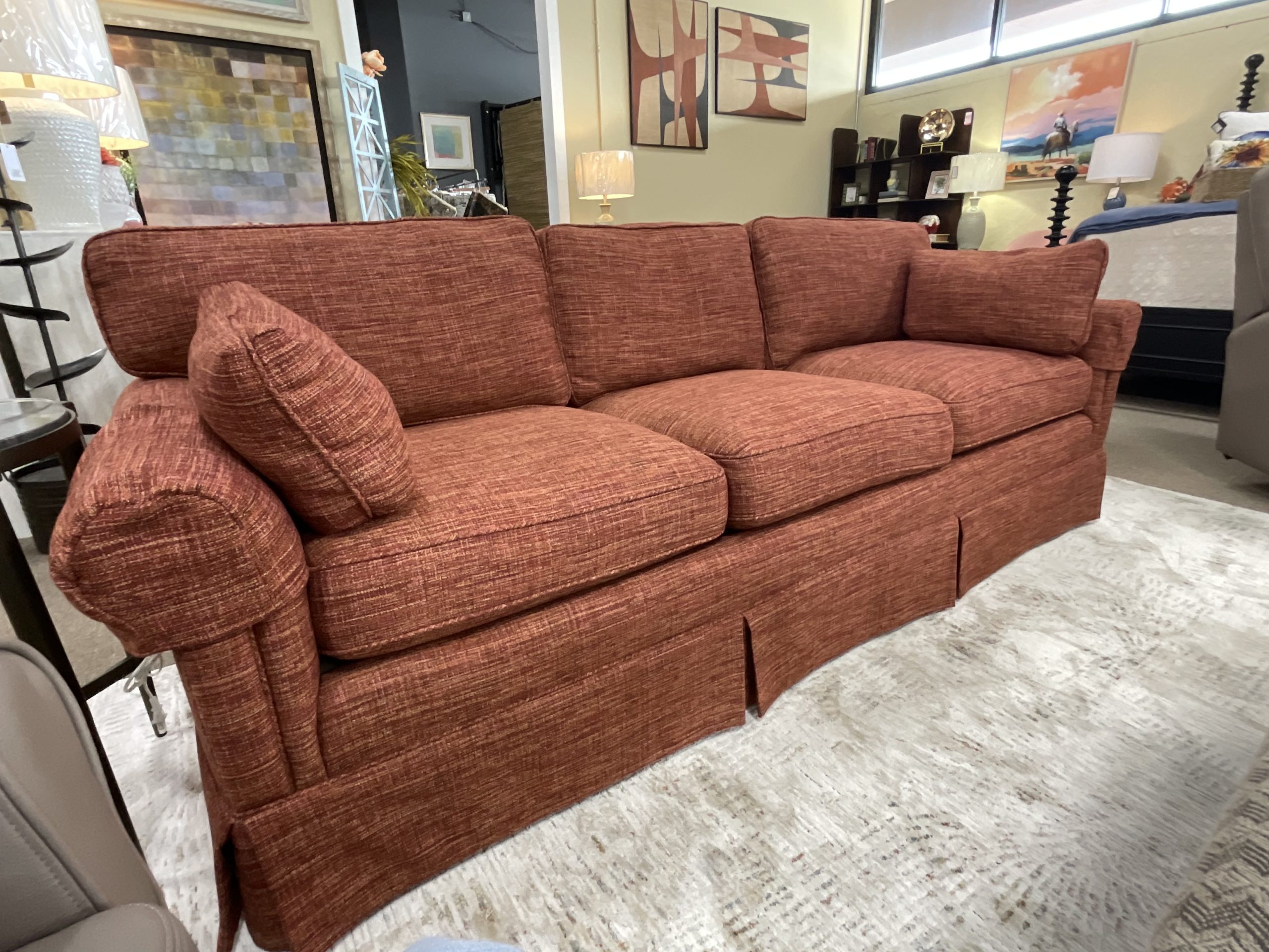 Red Tweed Sofa - Image 3