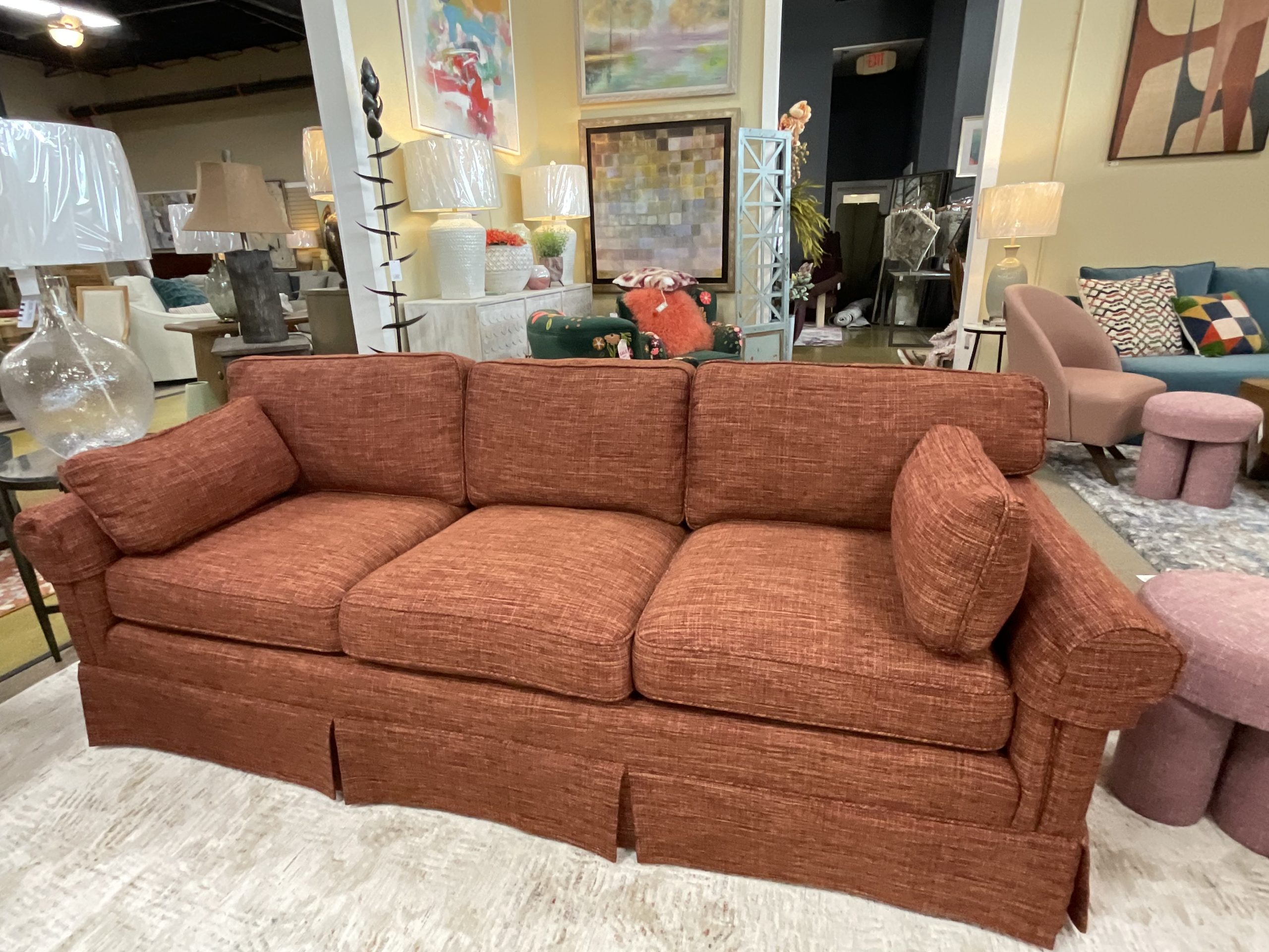 Red Tweed Sofa - Image 4