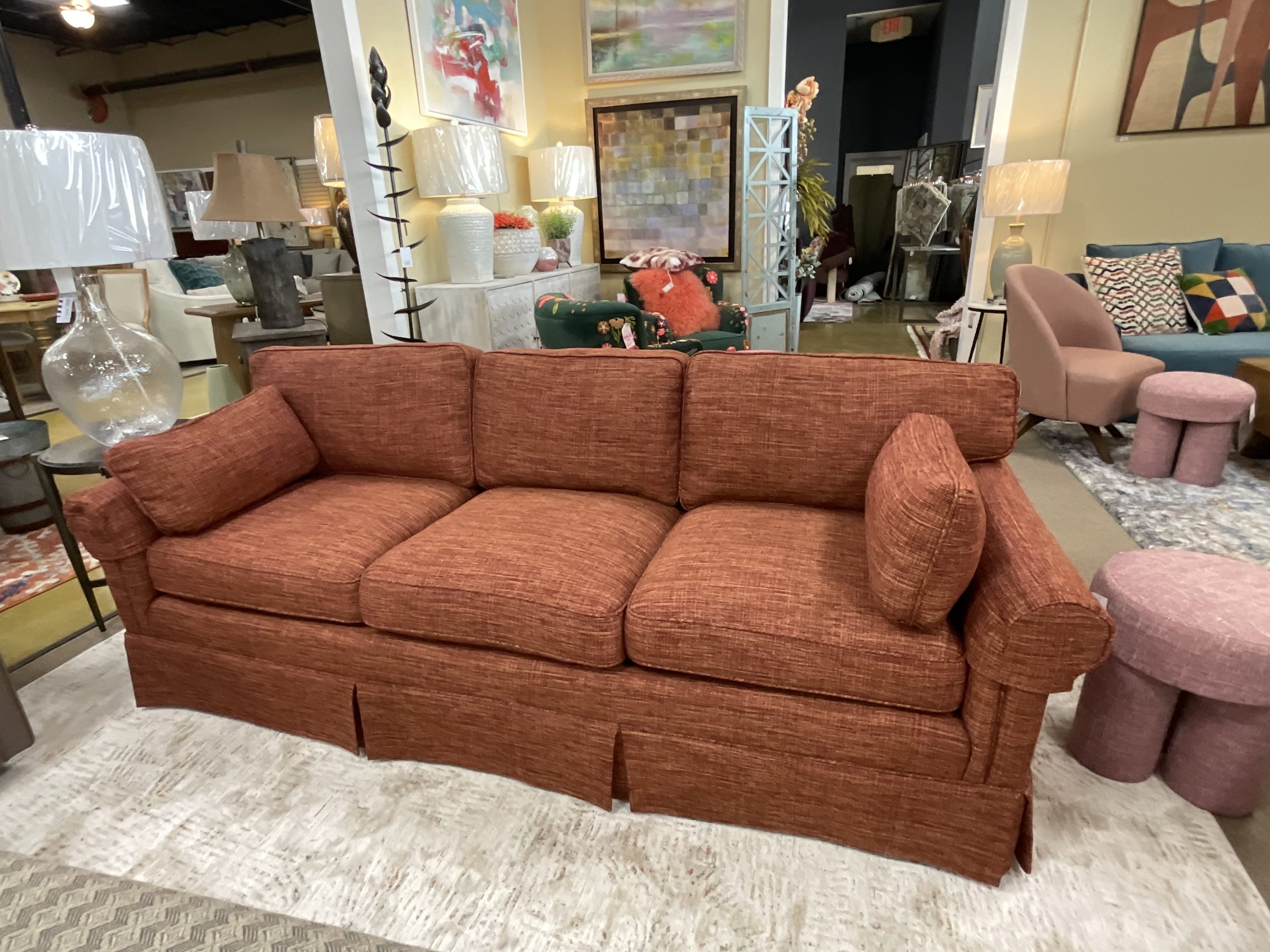 Red Tweed Sofa - Image 2