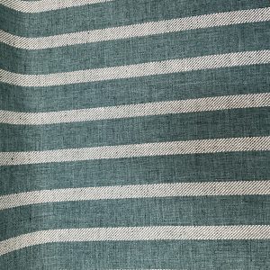 Teal, White Stripe - Upholstery Fabric
